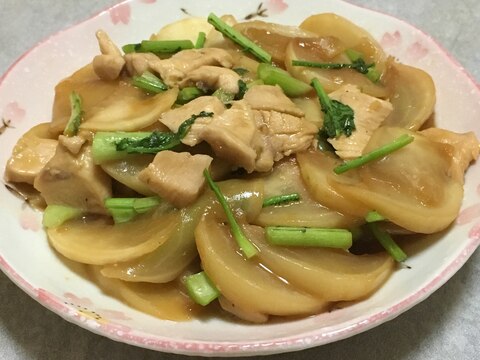 かぶと鶏むね肉の炒め煮♪